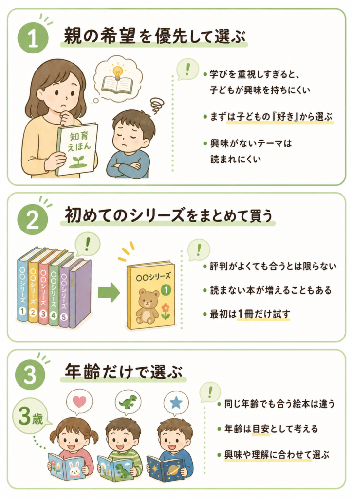 絵本選びで失敗しやすいポイント