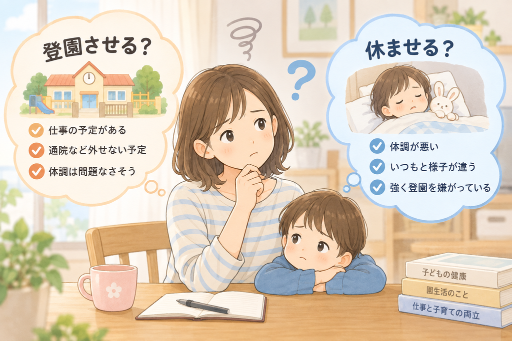 登園か休養か、親子の迷い