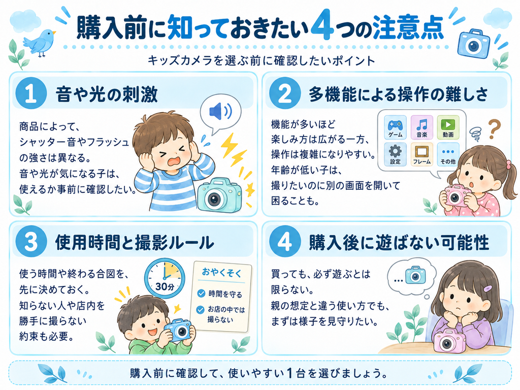 キッズカメラを購入する前の4つの注意点